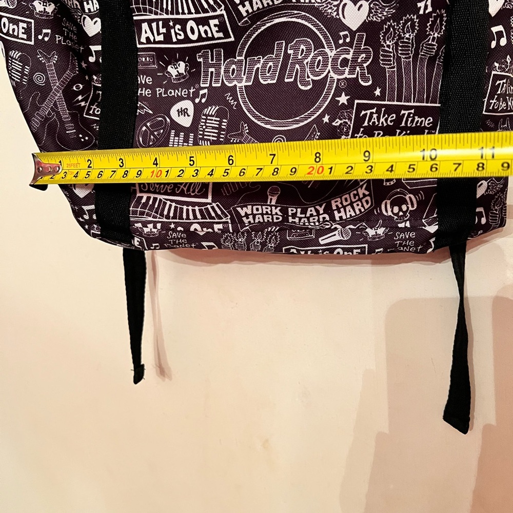Hard Rock Cafe Black & White Backpack Iconic Sayings EUC - Picture 13 of 13